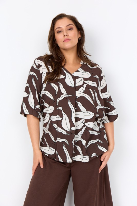 Curvy Wahermina 2 Bluse Mørk Brun